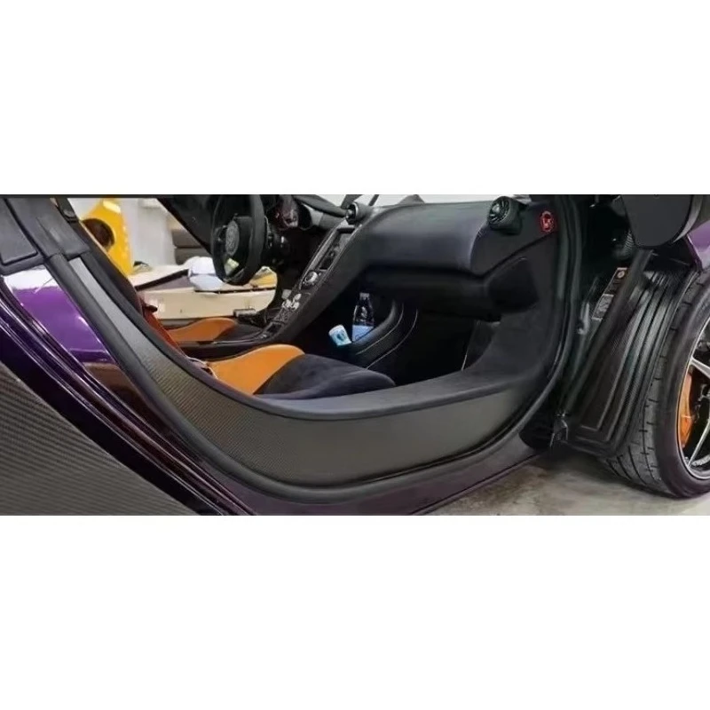 For New McLaren 650S Cars High Quality Upgrade Carbon Fiber Car Door Sill Protectors Scuff Plate Door Sill Pedals view 3