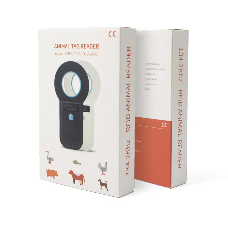 KOOJN Animal Electronic Chip Scanner Cattle and Sheep Electronic Ear Tag Scanner 134.2Khz RFID Animal Tag Data Reader