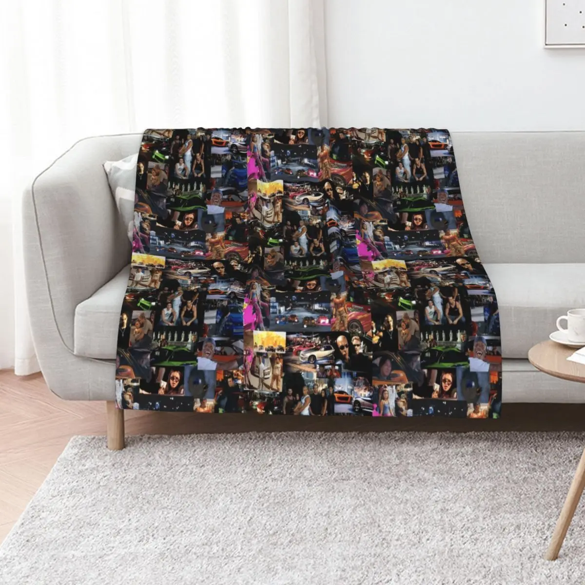 Fast and Furious collage Throw Blanket Cute Soft Plush Plaid Decorative Throw Luxury St Comforter christmas decoration Blankets