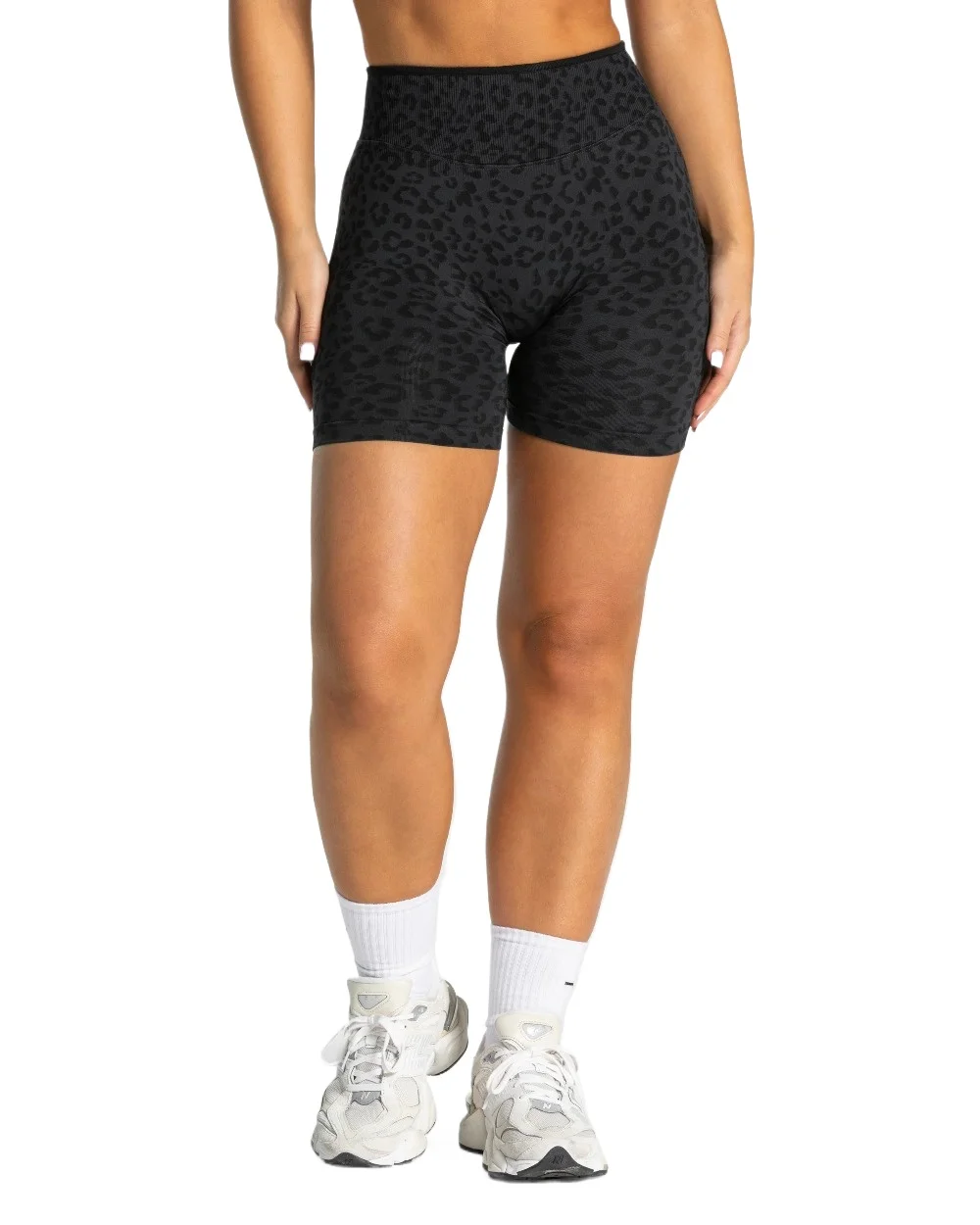 TEVEO Sculpt Scrunch Shorts leopard Scrunch Shorts Seamless Spandex Shorts Woman Elastic Breathable Hip-lifting Sports Running