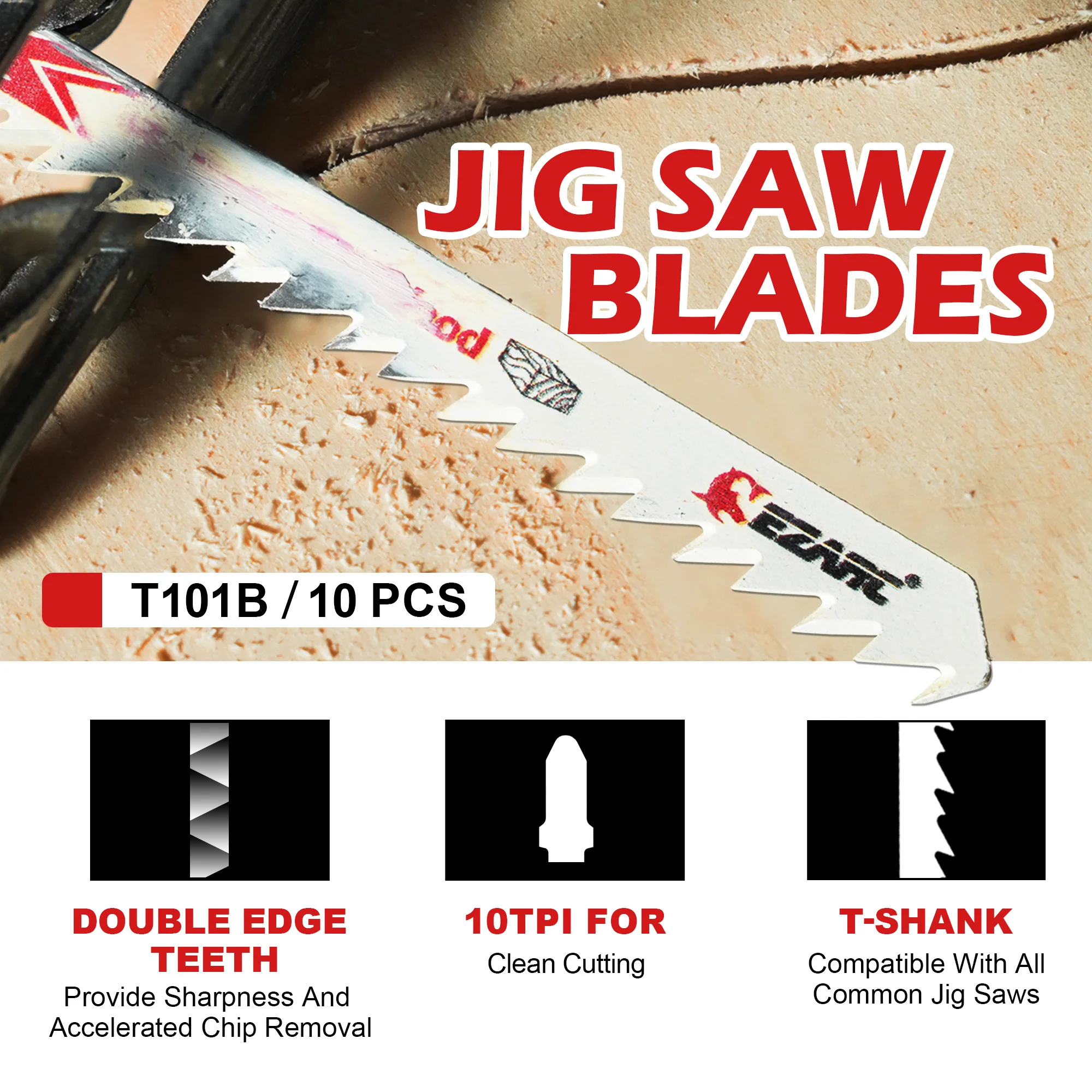 

10 шт. CRV лобзиковые полотна по дереву, 10 TPI T101B, набор лобзиковых полотен для изогнутой и прокрутки, замена Т-образного хвостовика в ассортименте