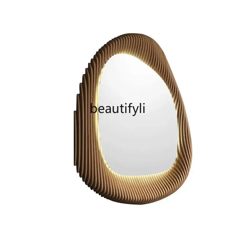 

Pastoral decorative mirror, Nordic irregular hanging mirror art, living room entrance special-shaped makeup bathroom mirror