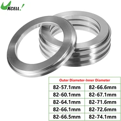 UXCELL 알루미늄 합금 자동차 허브 중심 링 휠 보어 센터 스페이서, OD 82mm-ID 57.1mm, 66.1mm, 66.5mm, 72.6mm, 74.1mm, 4 개