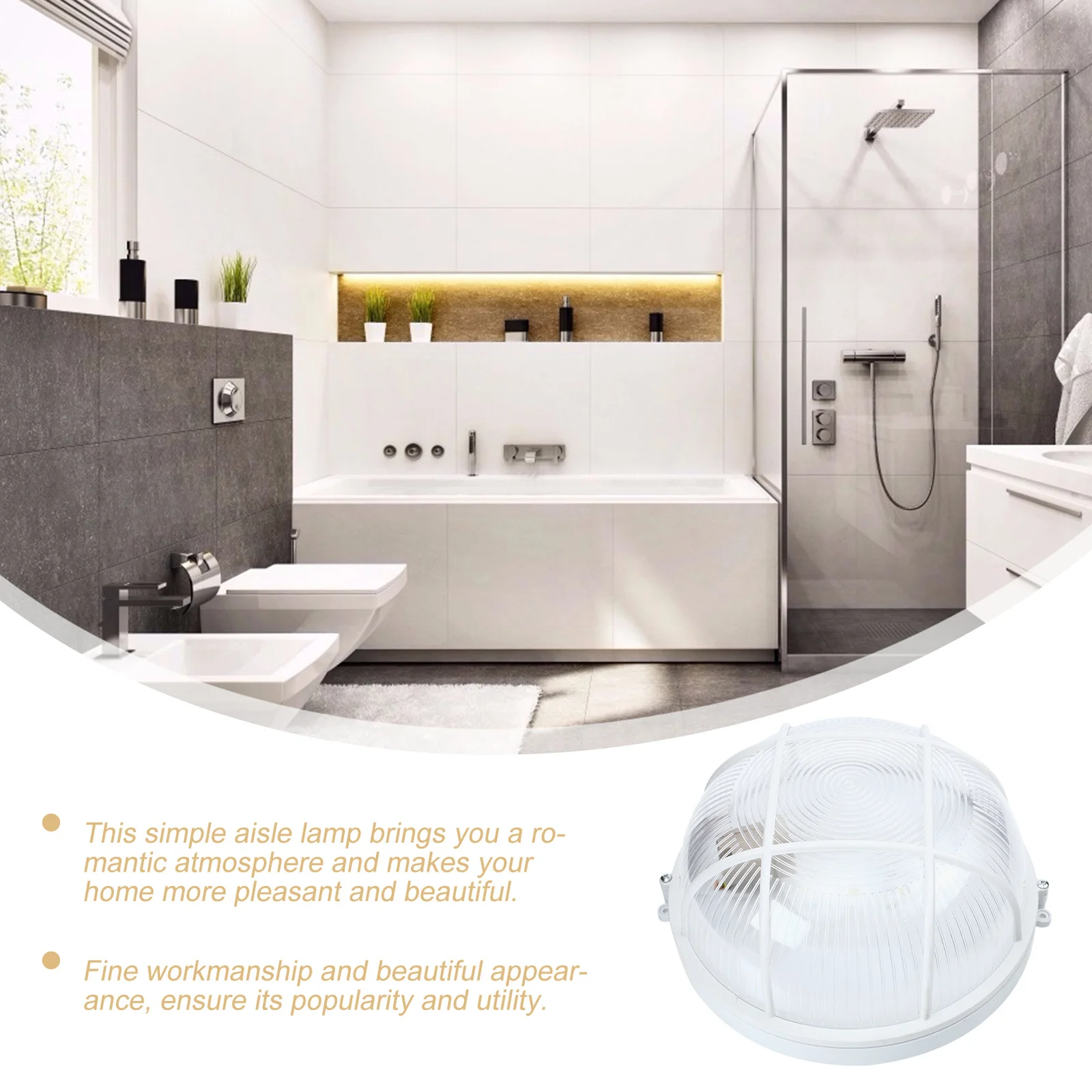 

1Pcs Moisture Proof Ceiling Light Simple Durable Indoor Wall Lamp Aisle Corridor LED Lighting Work Light Plastic Porch Lamp