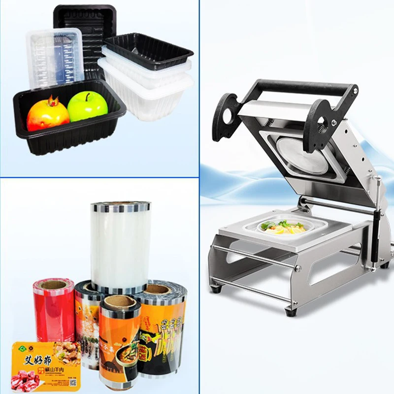 Electric Hand Sealing Machine Take-Out Food/Meat/Steak Packaging Plastic Cup/Bowl/Meal Box Seal Machine Commercial Sealer 220V