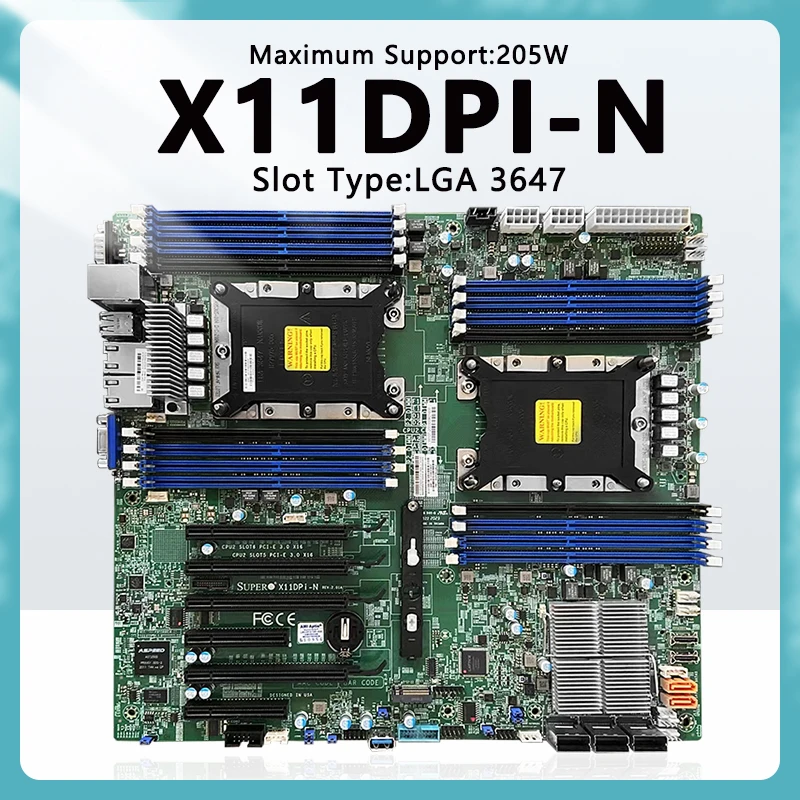 X11DPi-N Motherboard Xeon Scalable Processors LGA3647 DDR4 E-ATX 6144 6148 8176 4210R 6248 FOR C621  X11DPI N server Mainboard