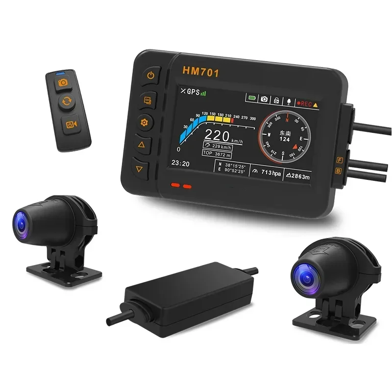 New Motorcycle Locomotive Driving Recorder Night Vision HD Videos Camera Waterproof Front And Rear Dual Lens 1080p HD Recorder