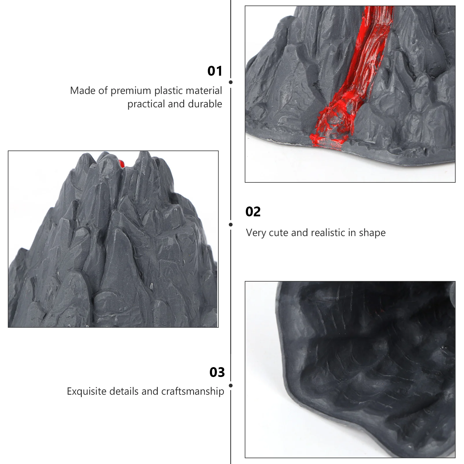 10 Pcs Volcano Science Kit Model Desktop Decoration Fake Toddler Dinosaur Playset