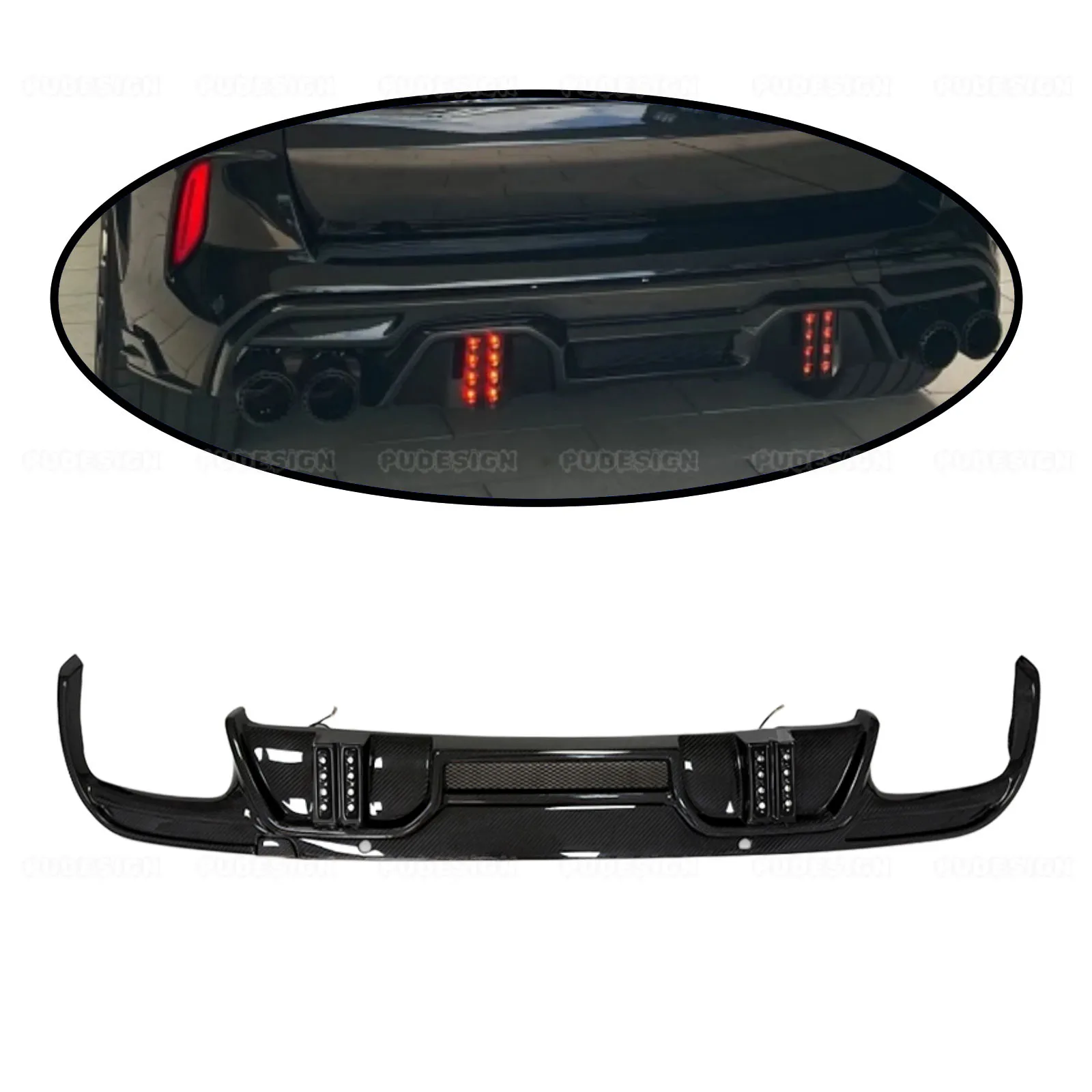 For BMW X5 M Competition F95 2019-2023 Dry Carbon Car Bumper Diffuser LD Style Rear Lip Spoiler Extension bodykits