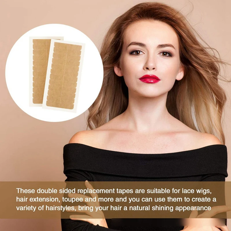 شريط شعر مستعار قوي مقاوم للماء ، شعر مستعار بيولوجي بدون أثر ، شريط على الوجهين لاستبدال الدانتيل ، وصلات شعر ، مقاوم للعرق