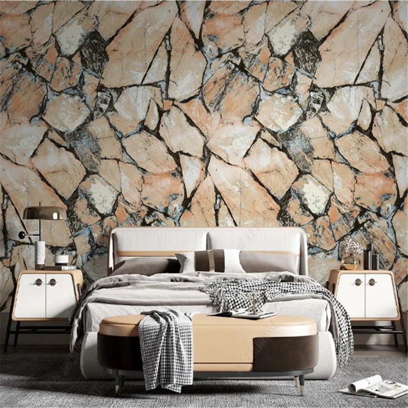 

Modern 3D Wallpaper for Living Room Stone Naturally Inserted Sofa Background Mural Wall Papers Home Decor Bedroom Wallpapers