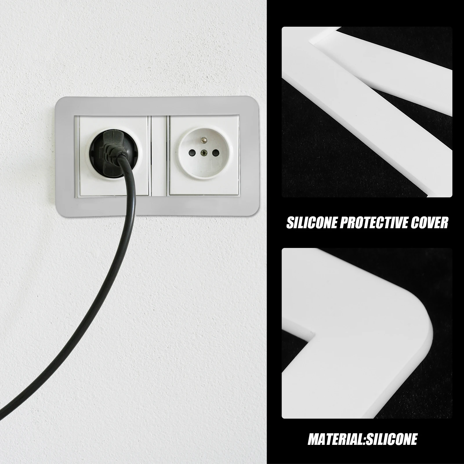 

2Pcs Silicone Outlet Covers 173x86mm Protective Switch Plate Decorative Socket Covers Living Room Bedroom Electrical Switch