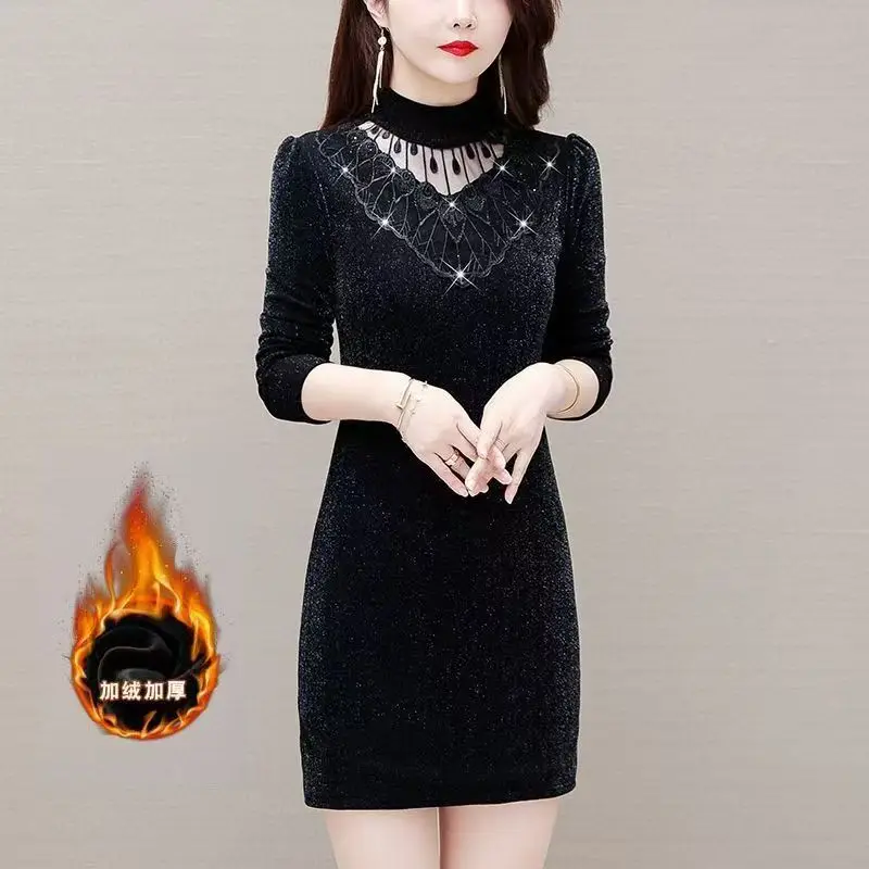 Abiti da donna a maniche lunghe Abito da festa notturno Elegante primavera Cupro Avorio Collo quadrato Smocking a strati Vita bassa Minimalista Morbido