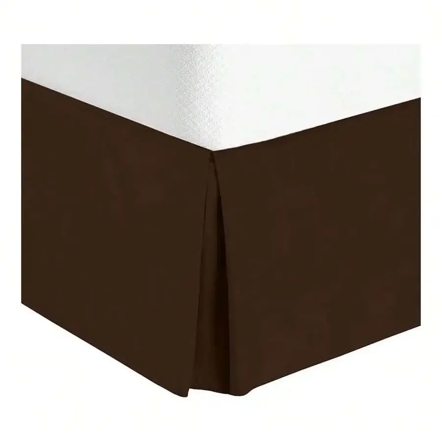 

Split Corner Bed Skirt 18 Inch Drop Full Size 100% Egyptian Cotton Wrinkle Fade Resistant Solid Brown
