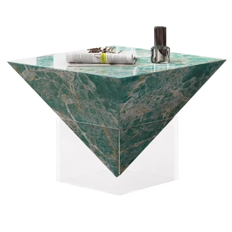 

Luxury stone coffee table living room household small apartment high-end sense retro minimalist creative coffee table