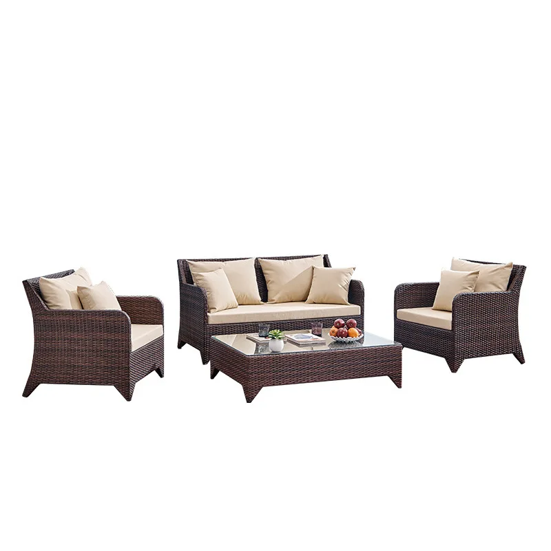 

Outdoor sofa balcony courtyard rattan coffee table combination set outdoor scenic leisure rattan sofa chair