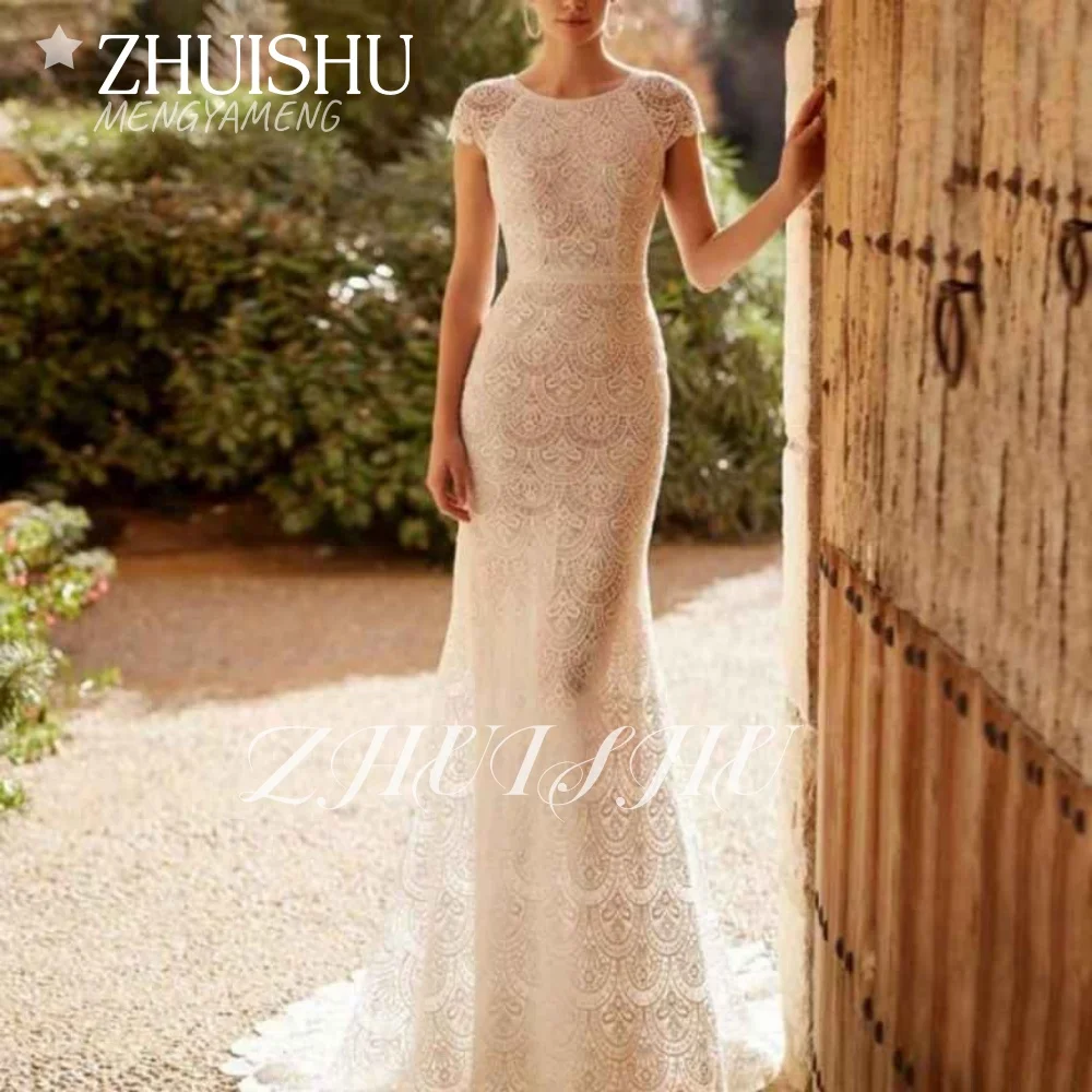 Light Luxury Retro High Neck Lace Mermaid Cutout Back Wedding Dress Luxury for woman Elegant 2026 vestidos de novia Customized