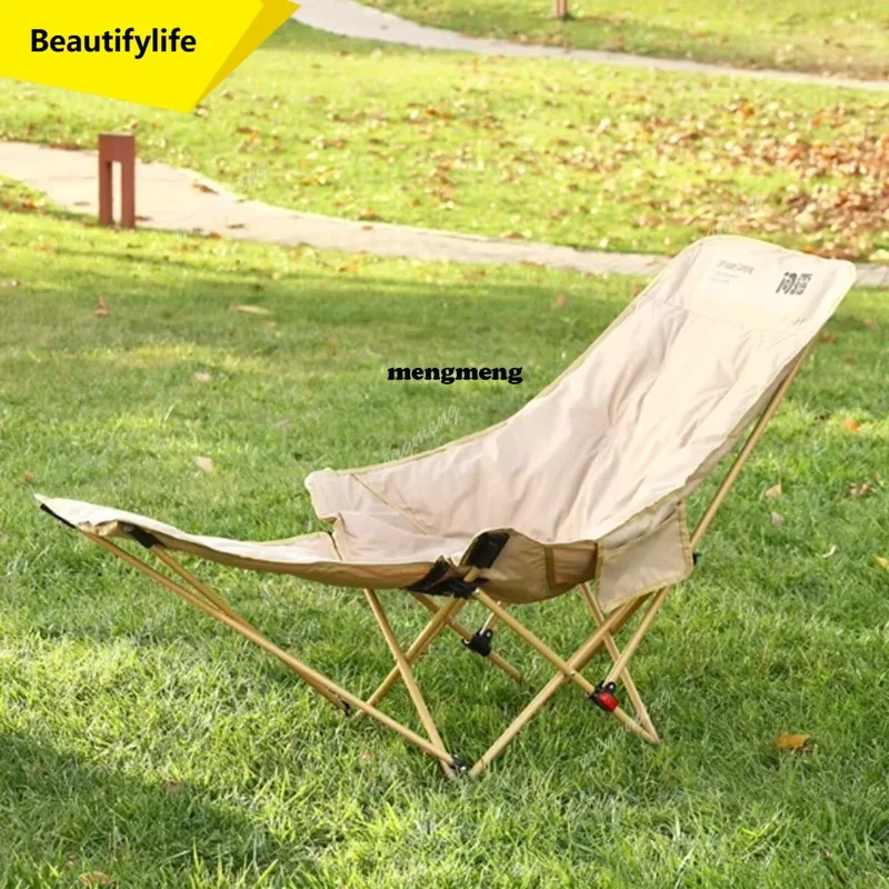 X188 Camping Reclining Folding Chair Adults Indoor Sun Lounger Fishing Folding Chair Moon Beach Bed Sillas Plegables Furniture