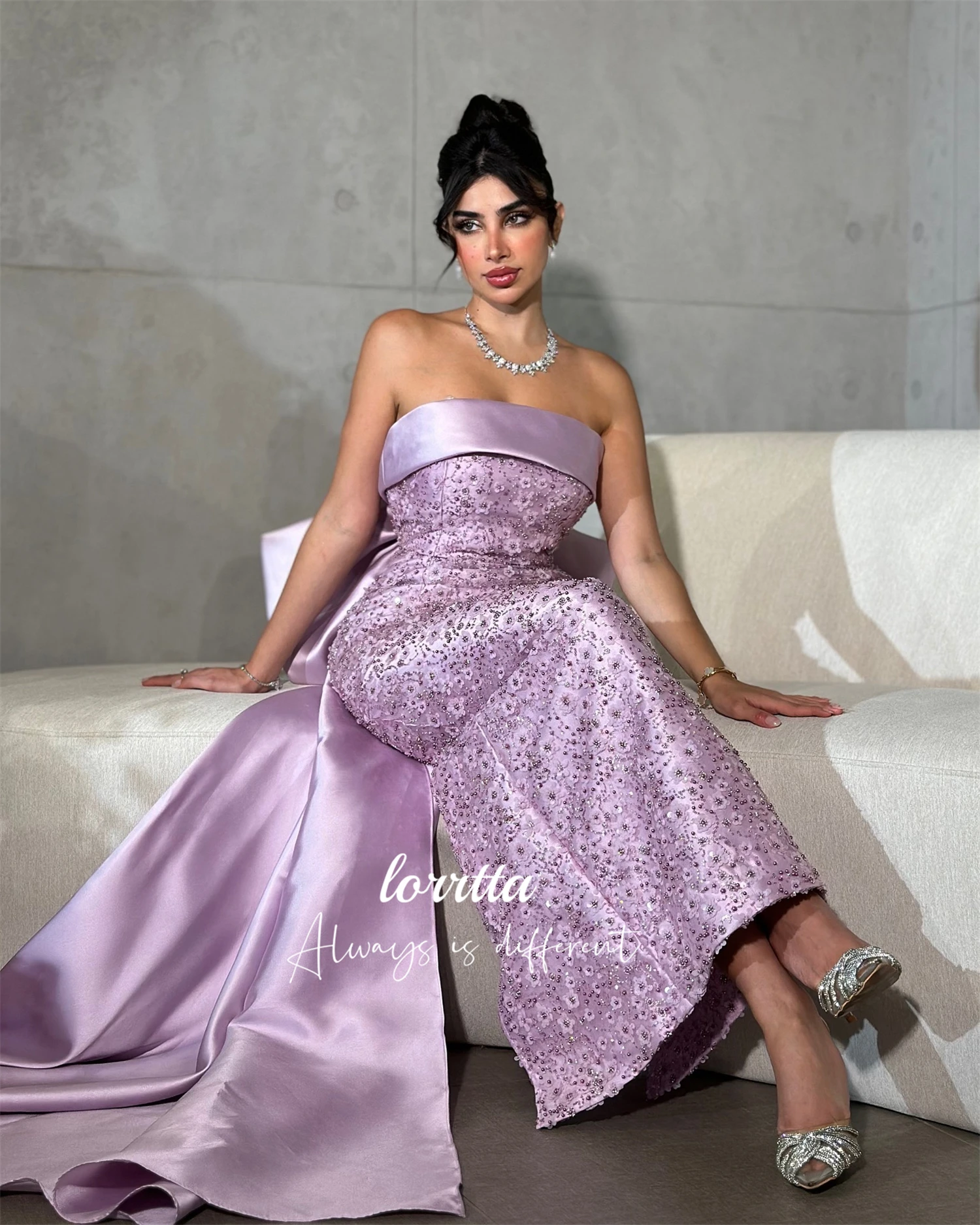 Lorrtta Fischschwanz geschnitten Abendkleid Pailletten Perlen Stoff Roben de Cocktail kleider Ballkleider Party elegante Frau فساتين سفرة