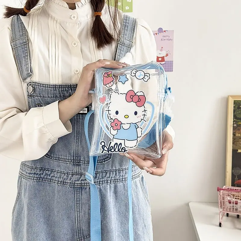 

Hello Kitty Pochacco Losto Transparent Diagonal Cross Bag Anime Cartoon Sanrio Beach Bag Girls Phone Bag Children's Shoulder Bag