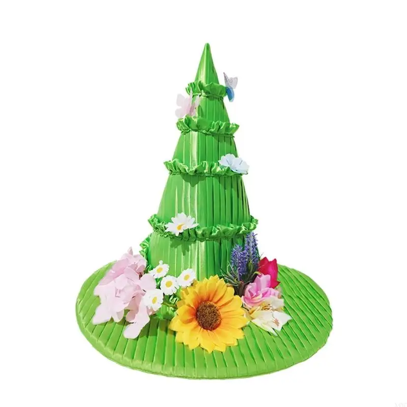 x4yc زهرة الزهرة القبعة القبعة القبعة قبعة الحدود الكبيرة الحدود قبعة الأزياء التنفس للتنكر والحدث تحت عنوان