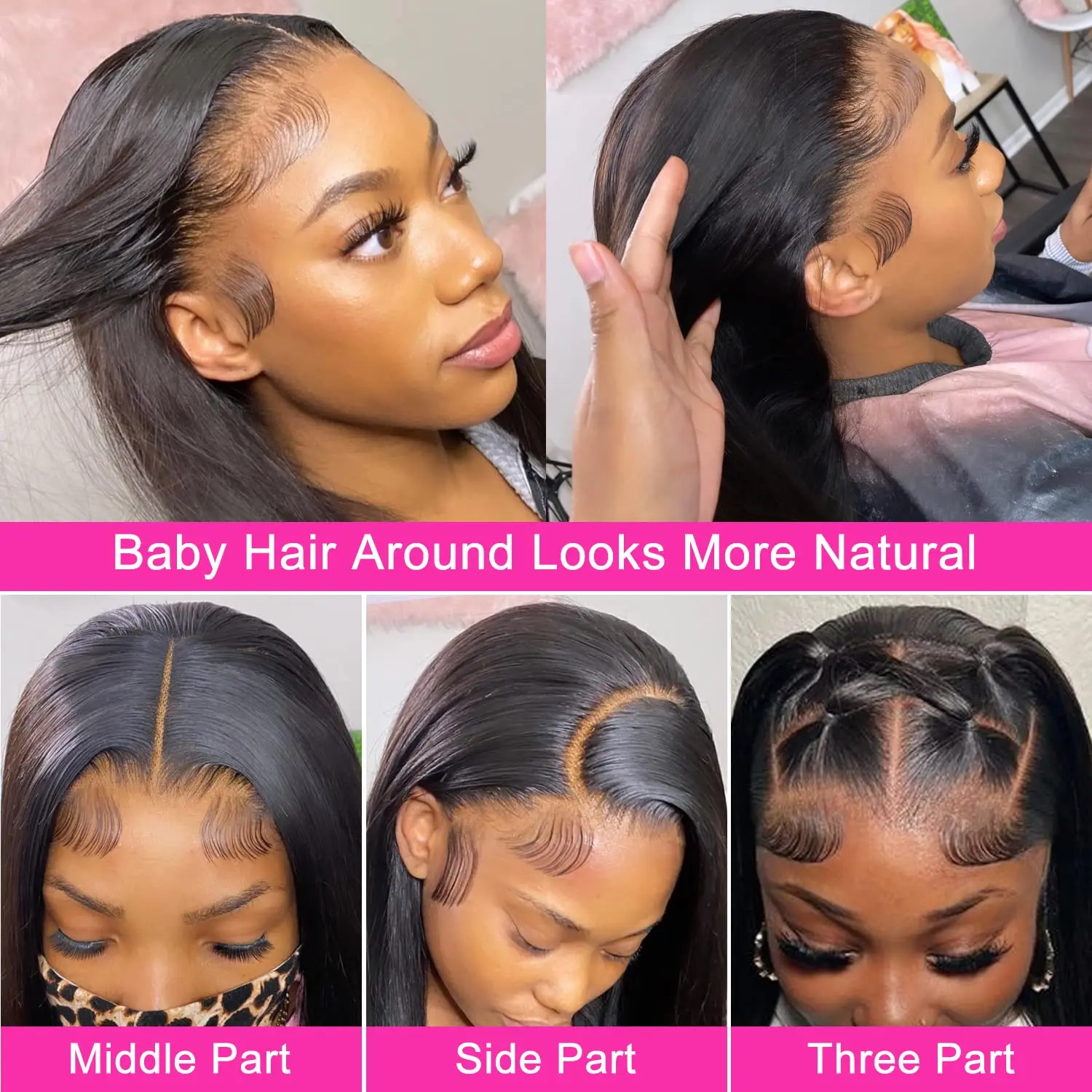 Straight 13x4 Human Hair Lace Frontal Wig 13x6 HD Transparent Lace Front Bob Wig for Choice Long Glueless Wigs for Ready to Wear