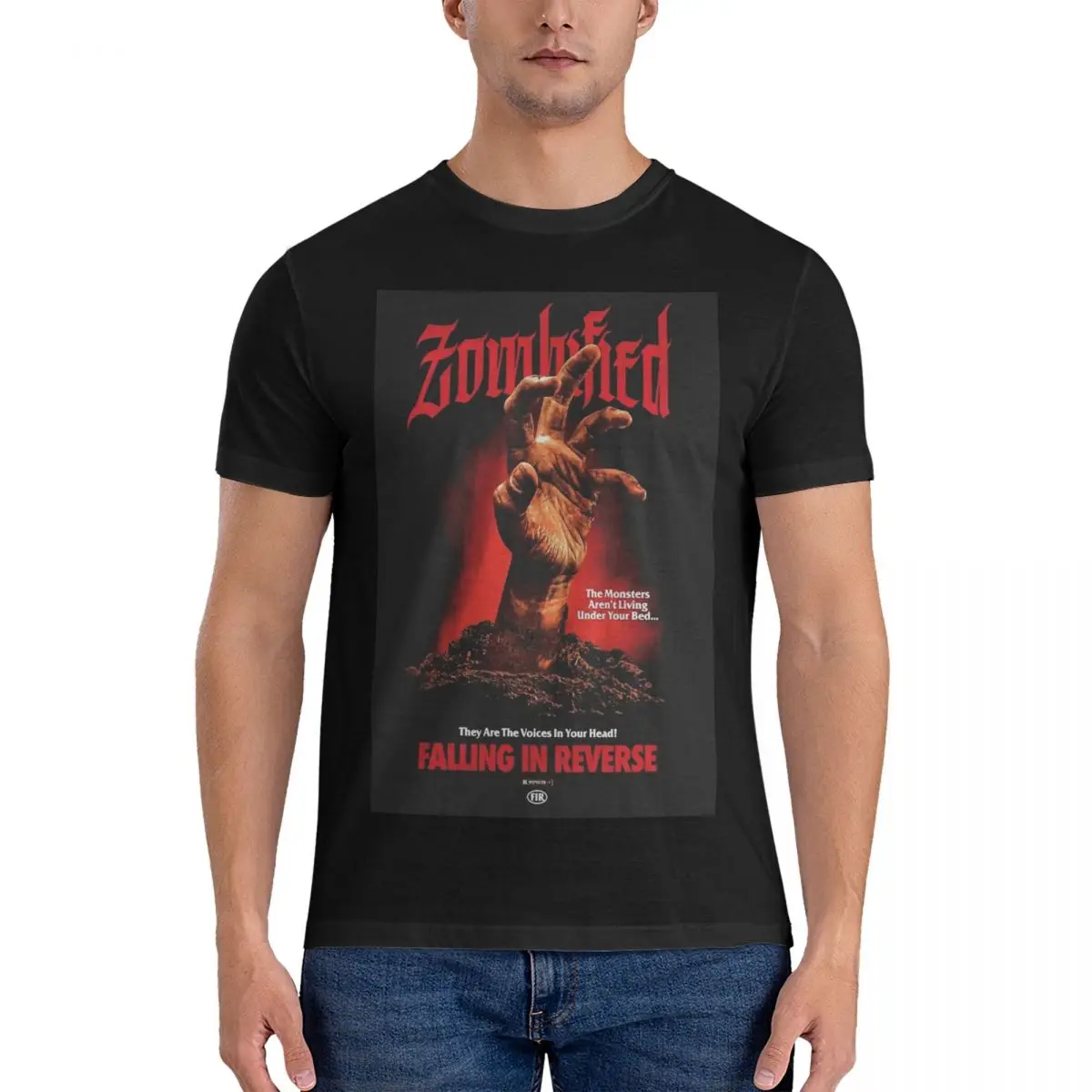 Zombified Falling In Reverse T-Shirt for Men Women Funny Pure Cotton Tee Shirt Crewneck Short Sleeve T Shirt Big Size Tops