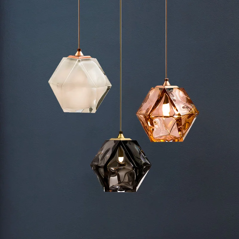 

Personalized small pendant light at the bedside of the bedroom, modern and simple creative glass restaurant light, bar counter