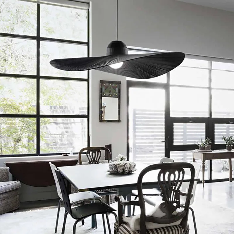 Designer Hat Chandelier Creative Fabric Pendant Lamp For Living Room Bedroom Hotel White Black LED Dining Table Hanging Lamp