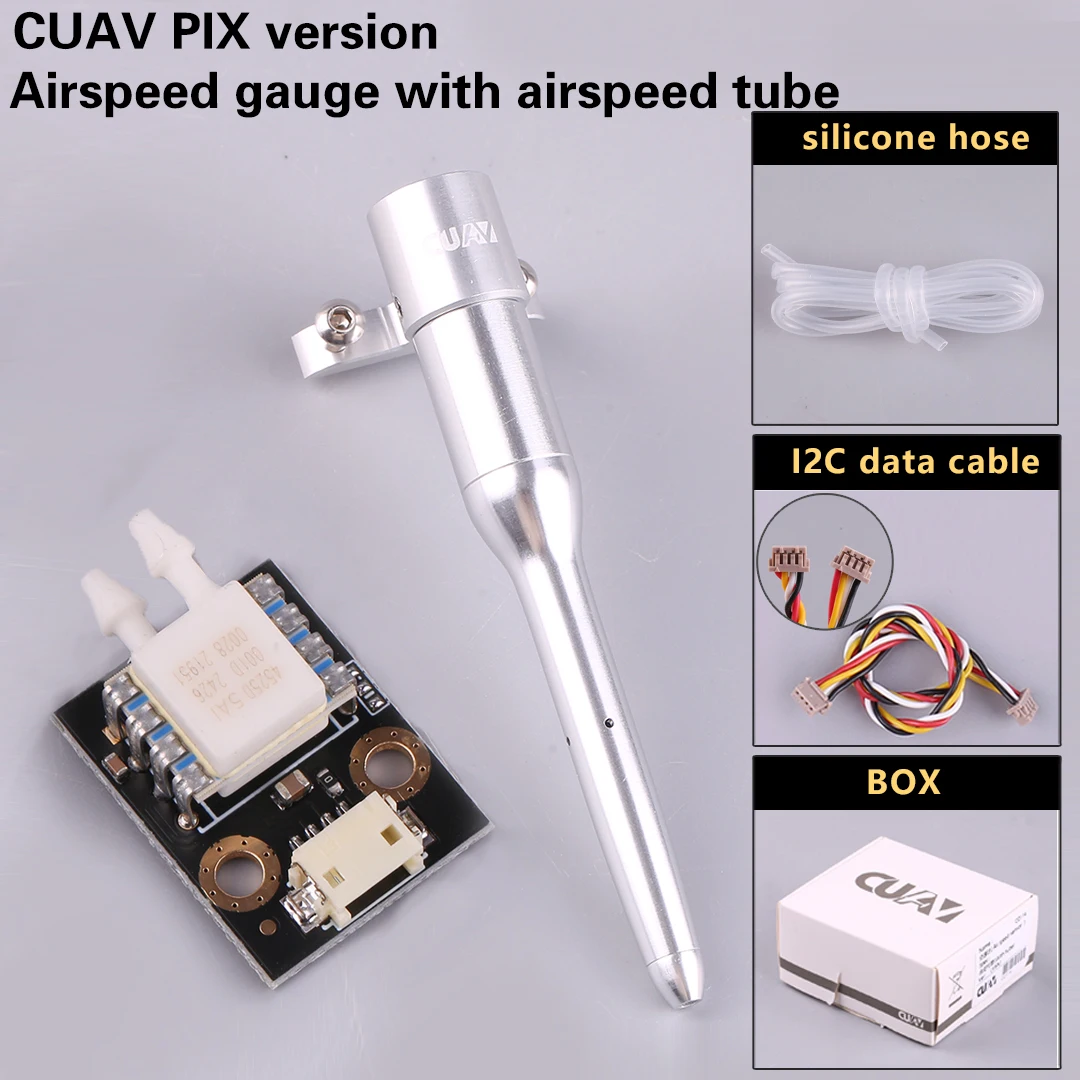 Cuav quente pitot tubo medidor de velocidade ar sensor kit diferencial para pixarwk apm px4 controlador vôo rc modelo avião