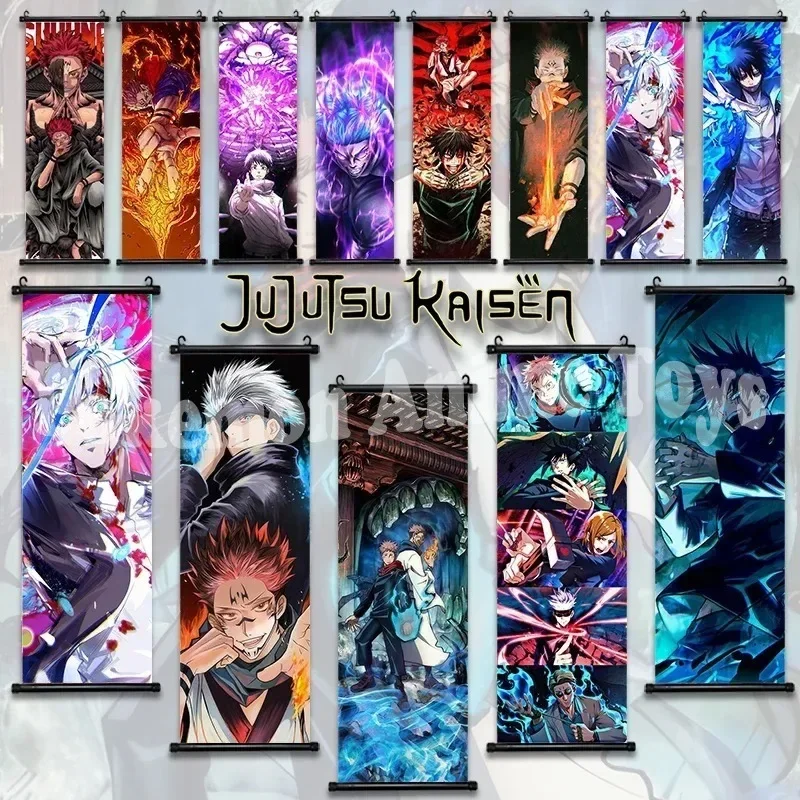 Anime J-Jujutsu Kaisen Character Gojo Satoru Room Home Decoration Mural Gift Hanging Scroll Print Canvas Poster Painting Decor