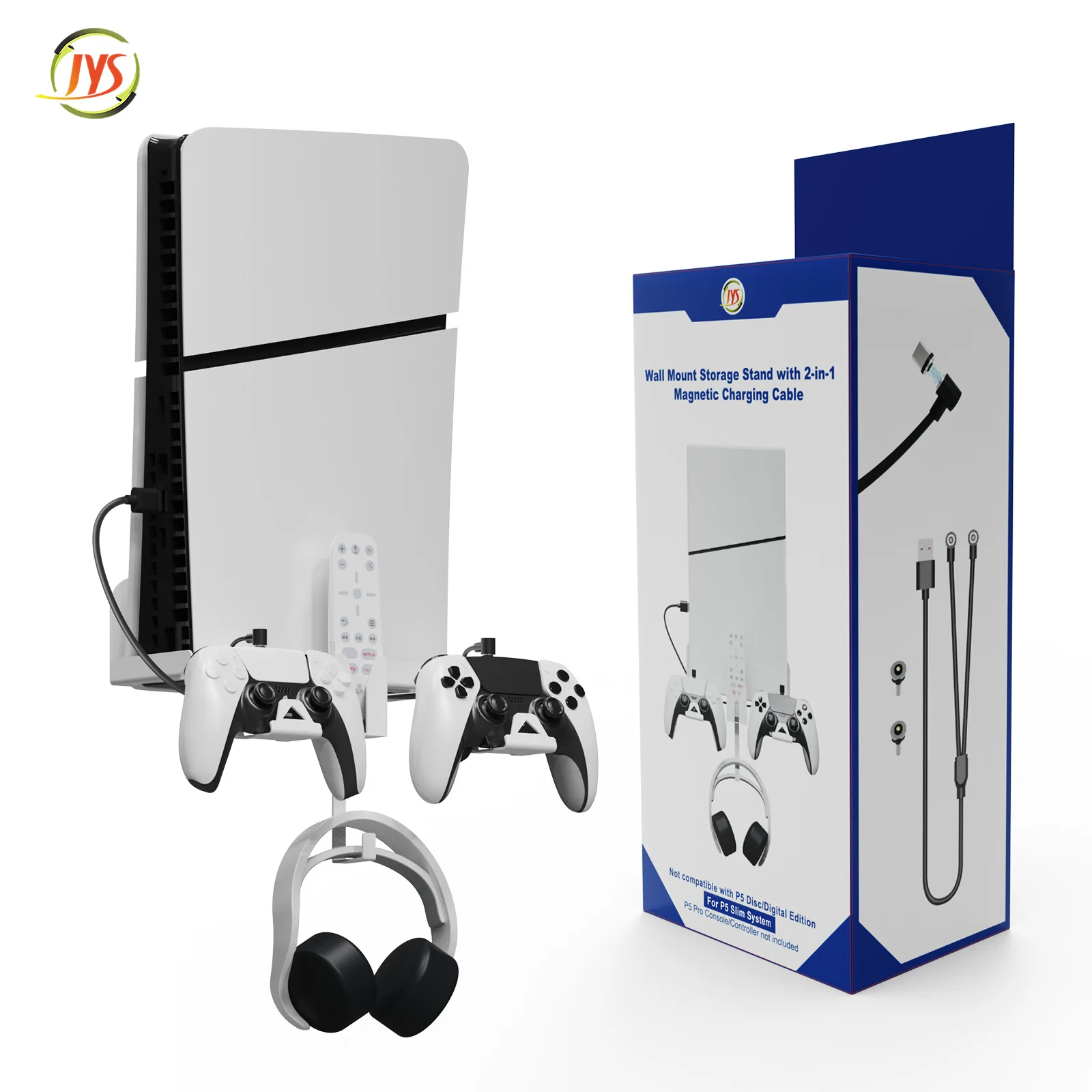 

JYS-P5177 Host Storage Bracket For PS5 Slim Wall Mount For Controller Headset Holder