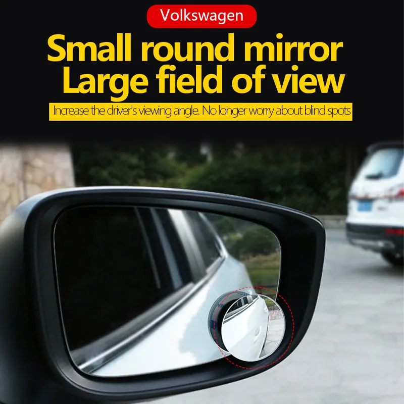 2PCS Car Blind Spot Rear View Mirror Wide Angle 360 Degree Adjustable Blind Spot Mirror Auxiliary Rearview Convex Mirror for Car