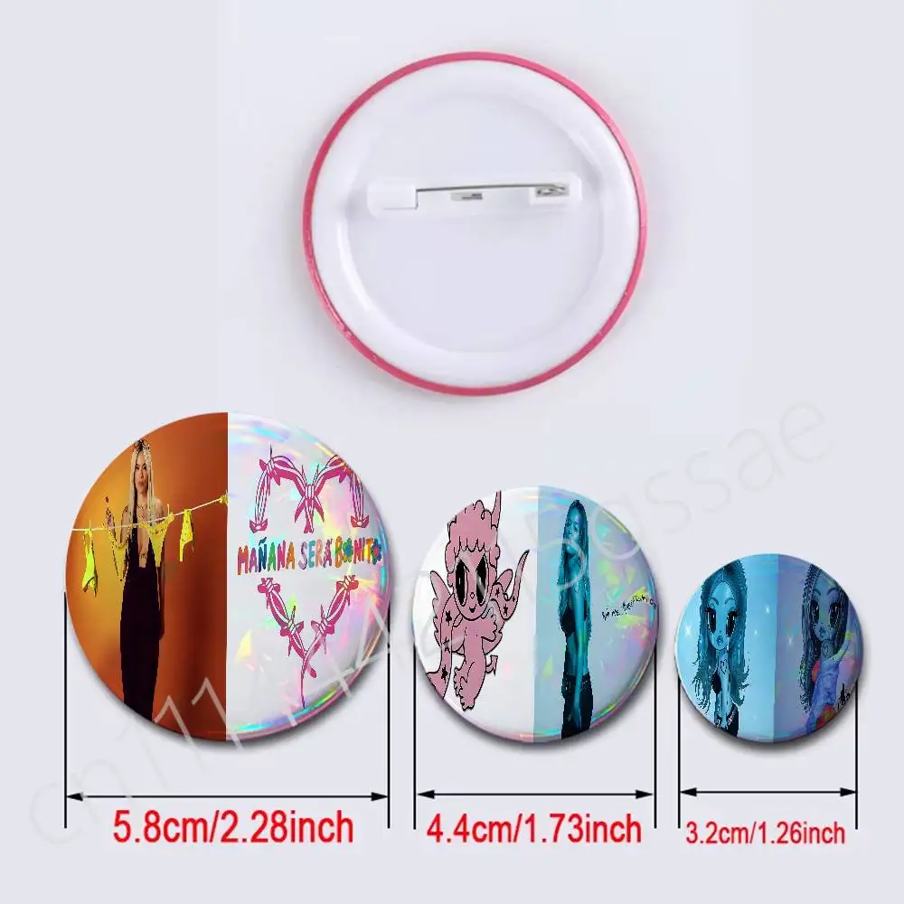 For Karol G Tanto 2Pcs Round Badge Set Button Brooch Pin, Anime Game Fans Collectible Decor & Birthday Gift