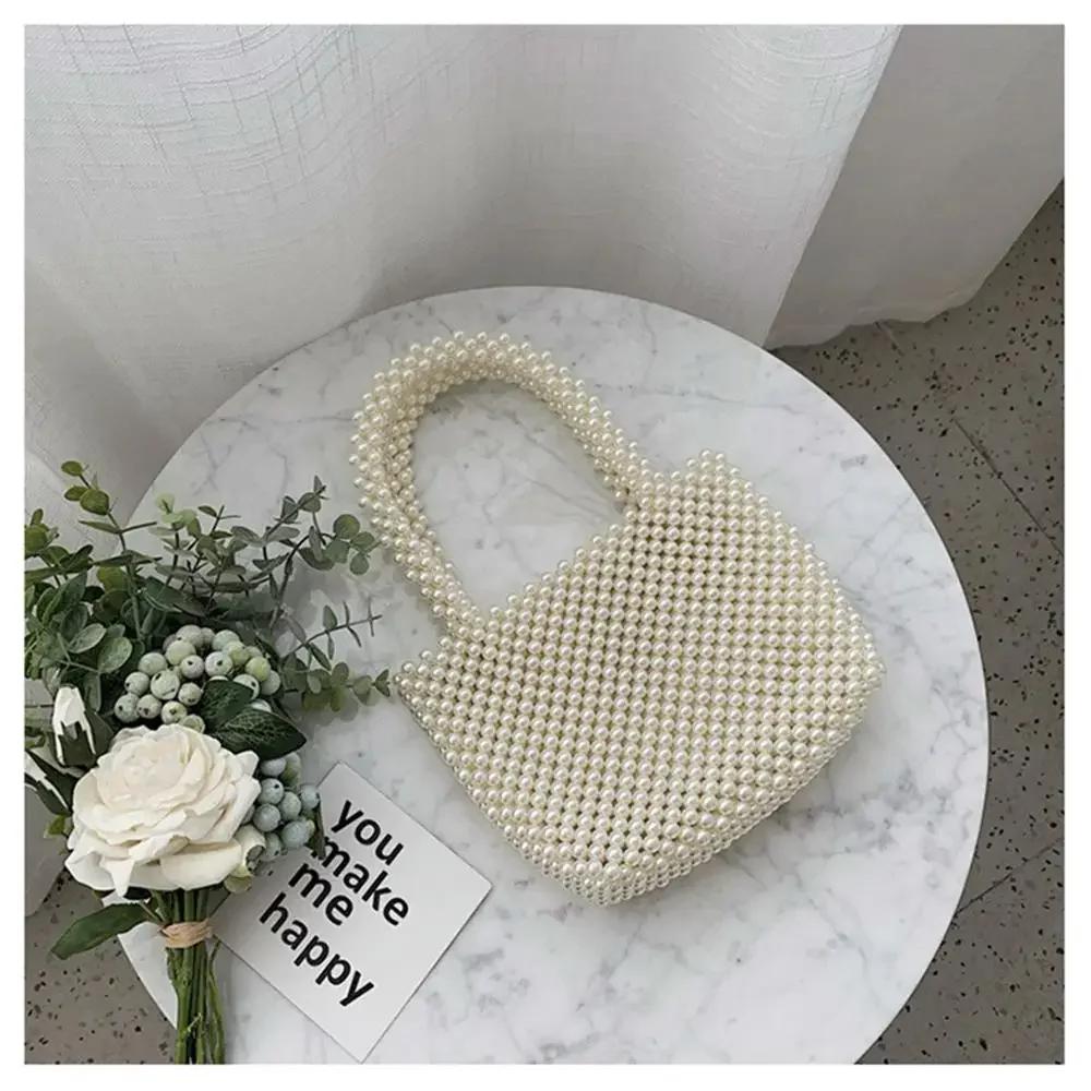 New Small bag ladies beaded shoulder bag ladies party retro handbag Ins small flip bag Small  pearl bag banquet wedding handbag