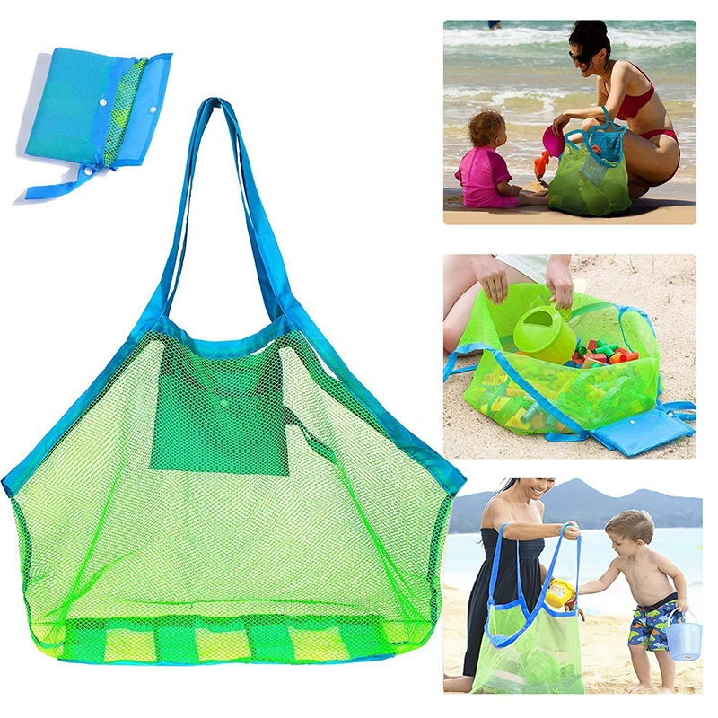 

Children Sand Away Protable Mesh Bag Kids Bath Toys Storage Bags Swimming Large Beach Bag for Towels Women Cosmetic Makeup Bag