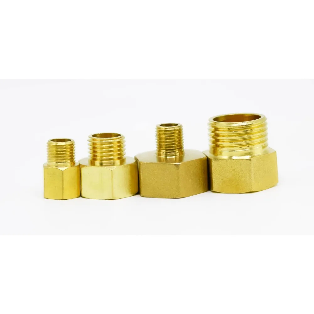 M10 M12 M14 Female Metric Thread M4-M20 1/8-1/2 BSP Male Hex Reducer Coupler Brass Plumbing Fitting Connector Pressure gauge