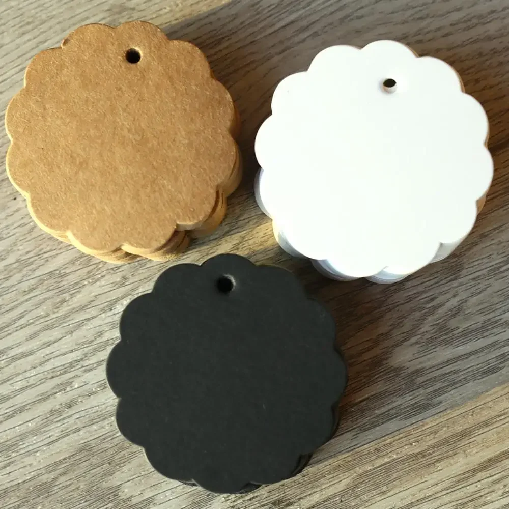 꽃 모양 걸이식 크래프트 태그, 의류 가격표, 선물, 웨딩 파티 장식, 스크랩북 종이 태그, 1000 개/로트