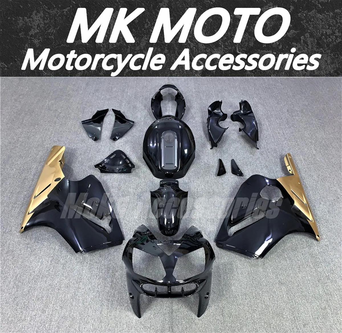

Moke moto Motorcycle Fairings Kit Fit Bodywork For Zx-12r 2002 2003 2004 2005 Ninja Set High Quality Abs Glod Black New