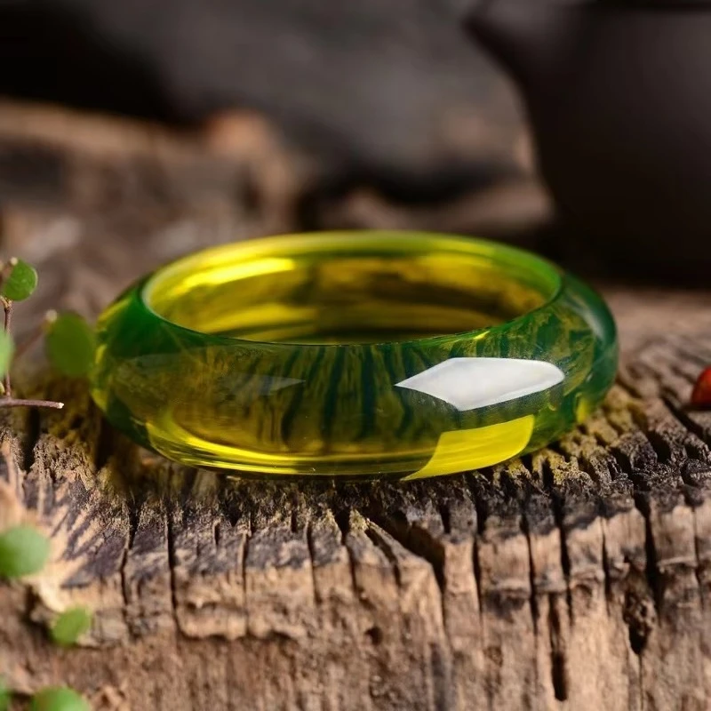 

Natural Amber Beeswax Bracelet Mexico Purified Water Lamper Women's Bracelet Ring Mouth 54-64mm Bracelets for Women