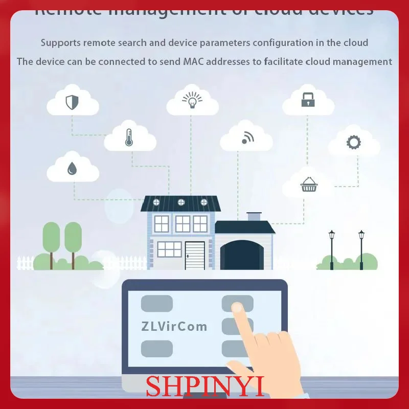 

Real 4 port high baud rate RS232/485/422 to Ethernet serial prot server ZLAN5443H