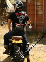 Japanese Heavy Harley Locomotive Men's T-Shirt Cotton Motorcycle T-Shirt American Retro Trendy Brand Loose Versatile Men's Top