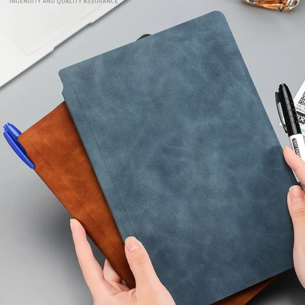 Leather A4 Whiteboard Notebook Reusable With Erasing Cloth Erasable Whiteboard Draft Stationery With Whiteboard Pen