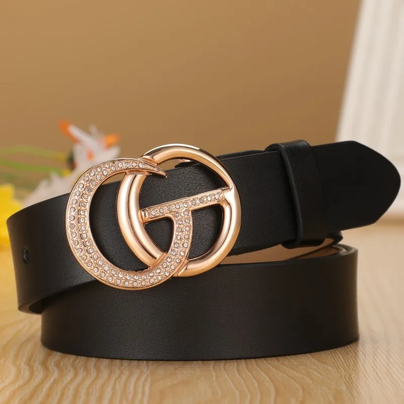 

New Internet Famous Double Letter Belt for Women, Fashionable and Versatile Leather Belt for Women, Ins Style Fashion Pants Belt