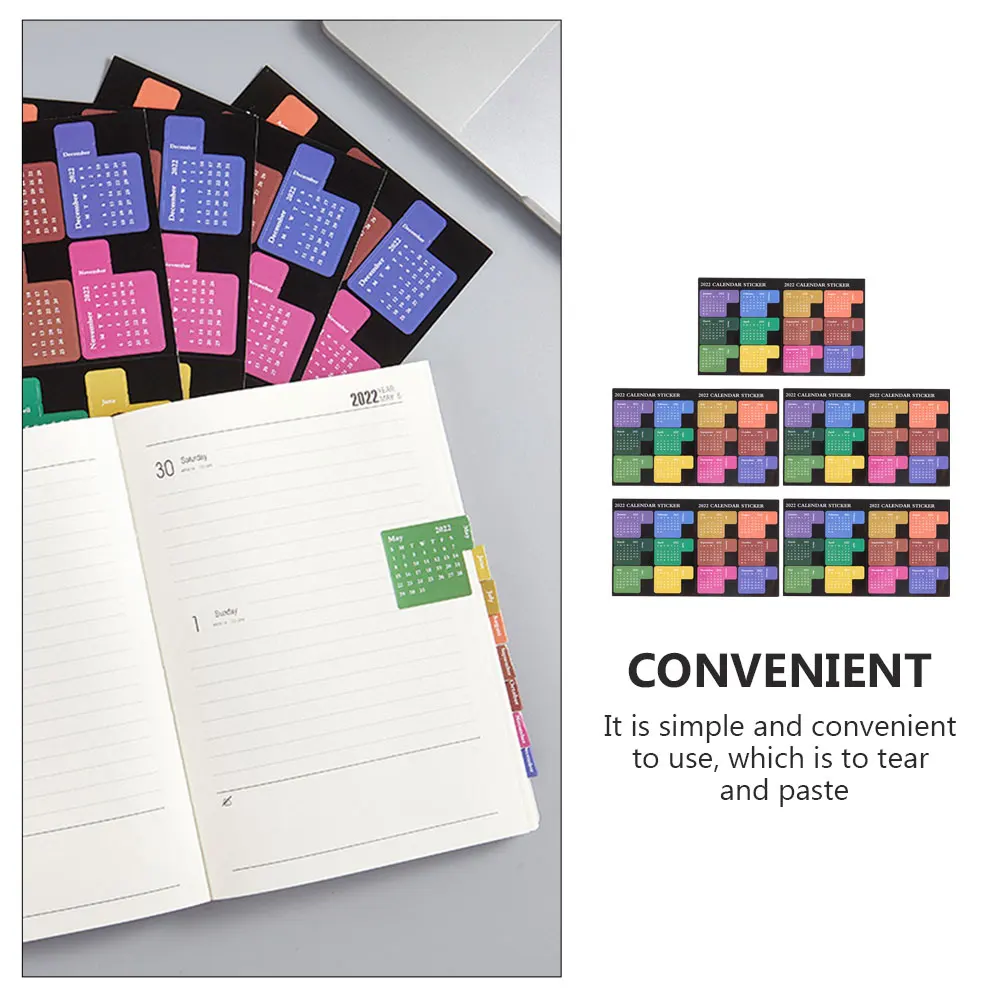 

5pcs Notepad Stickers Waterproof Monthly Index Labels Strong Adhesive Practical Office Supplies For Use Assorted