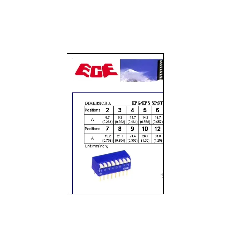 2 pz/lotto Taiwan EPG106A codice a levetta aperto 6 posizioni pianoforte con chiave 6 P levetta laterale 2.54mm blu