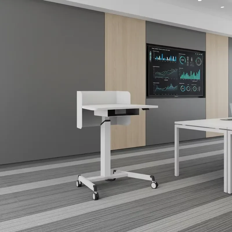 Electric Height Adjustable Standing Desk Modern Metal Computer Workstation Ergonomic Office Podium Movable Modular Table for