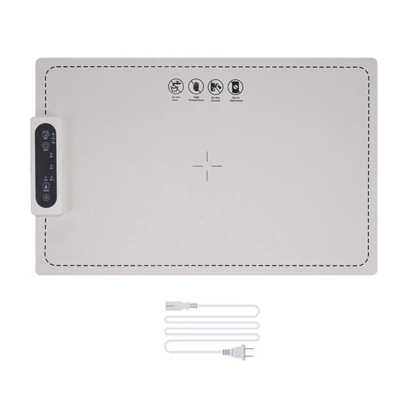 Y51A-Foldable Flexible Silicone Household Table Hot Plate, 3-Speed Adjustable Temperature Food Heating Pad US Plug