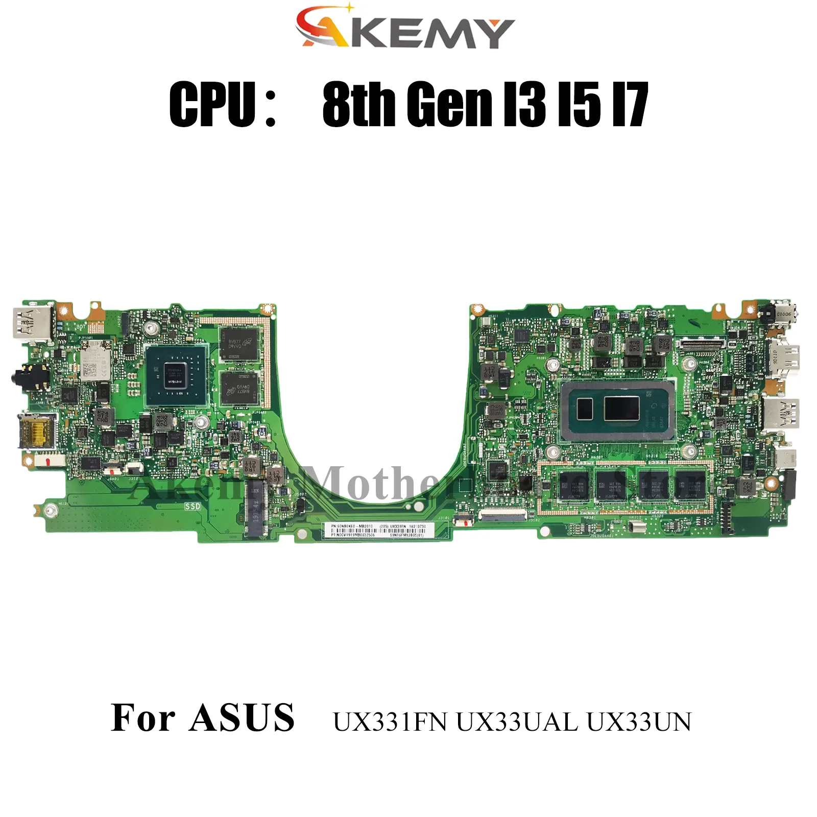 

UX331FN Материнская плата для ноутбука ASUS ZenBook UX331 UX33UN UX33UAL U3300U BX331U Материнская плата с процессором I3 I5 I7 100% тест ОК быстрая доставка