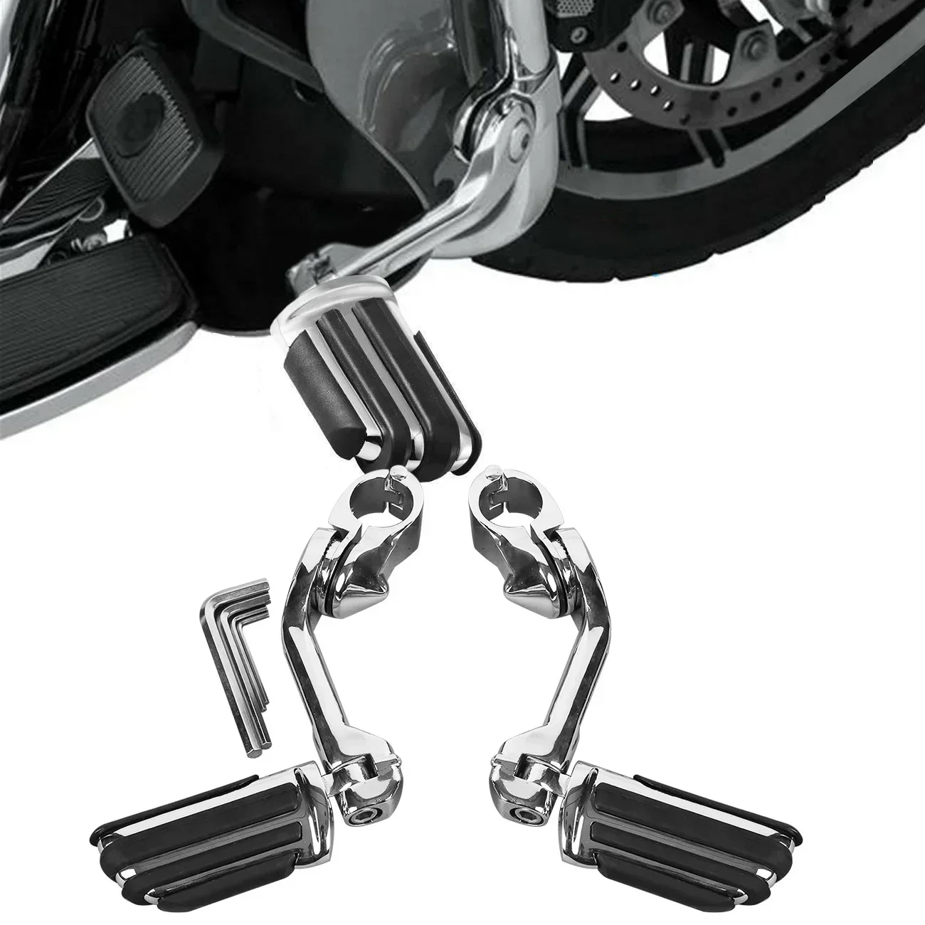 

Motorcycle Acsessories Accessory Long Highway Foot Pegs For Harley Electra Road King Street Glide 1-1/4" Bars Parts